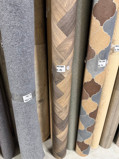 Bruin Multikleur Visgraat Vinyl Restpartij | 1,65x4,00mtr (6,6m2)