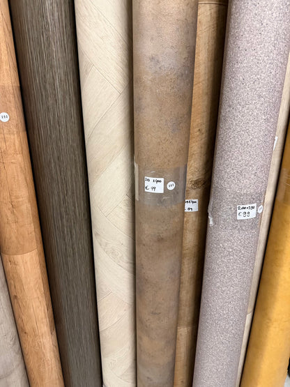 Koper Bruin Vinyl Restpartij | 2,10x4,00mtr (8,4m2)