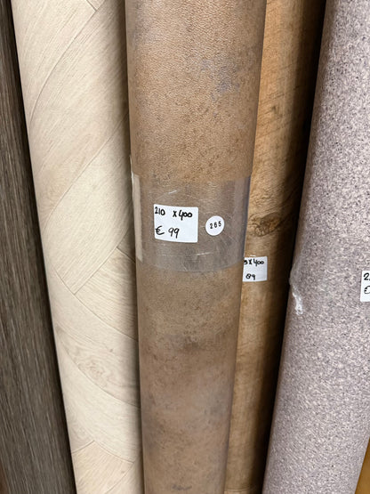 Koper Bruin Vinyl Restpartij | 2,10x4,00mtr (8,4m2)