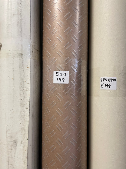 Brons Traanplaatmotief Vinyl Restpartij | 5,00x4,00mtr