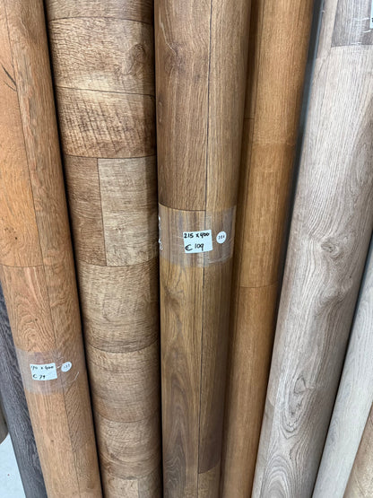 Donker Bruin Eiken Vinyl Restpartij | 2,15x4,00 (8,6m2)