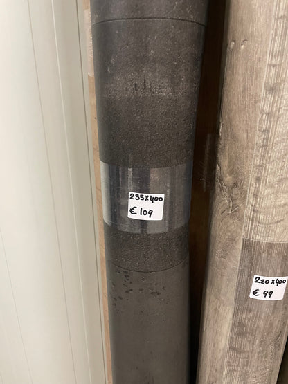 Leisteen Zwart Vinyl Restpartij | 2,35x4,00mtr
