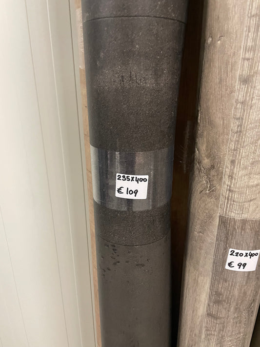 Leisteen Zwart Vinyl Restpartij | 2,35x4,00mtr