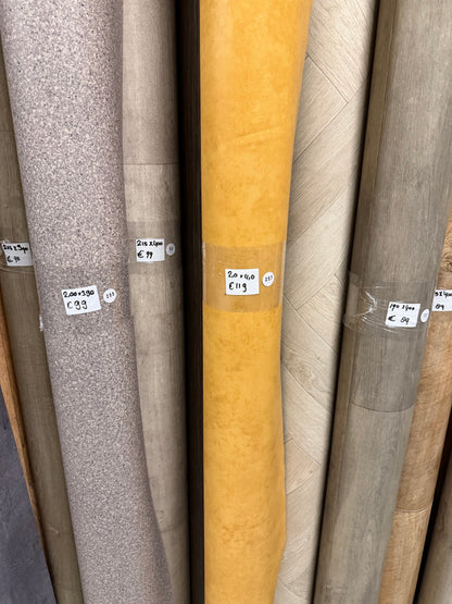 Oranje Gemarmerd Vinyl Restpartij | 2,00x4,00mtr