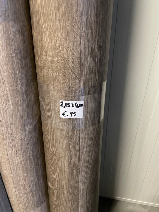 Donkerbruin Eiken Vinyl Restpartij | 2,15x4,00mtr