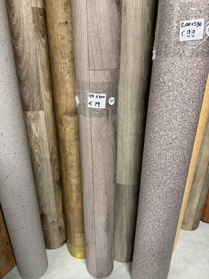 Grijsbruin Vinyl Restpartij | 1,75x4,00mtr (7,0m2)