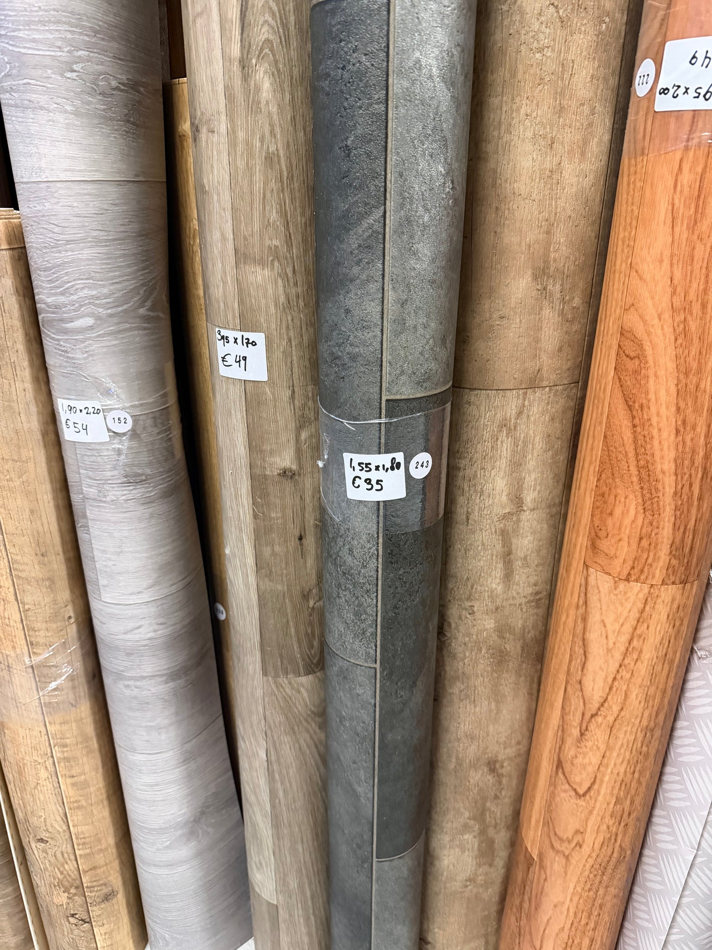 Antraciet Tegelmotief Vinyl Restpartij | 1,55x1,80mtr