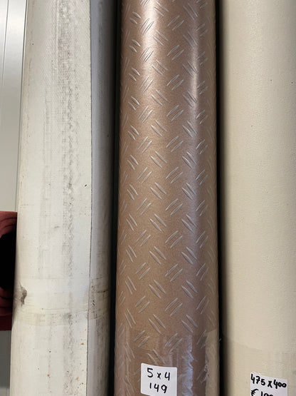 Brons Traanplaatmotief Vinyl Restpartij | 5,00x4,00mtr - Vinylrestpartij.nl 