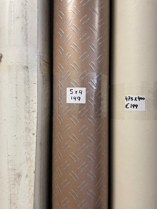 Brons Traanplaatmotief Vinyl Restpartij | 5,00x4,00mtr - Vinylrestpartij.nl 