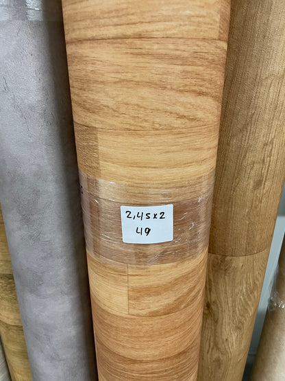 Bruin Eiken Smalle Planken Vinyl Restpartij | 2,00x2,45mtr - Vinylrestpartij.nl 