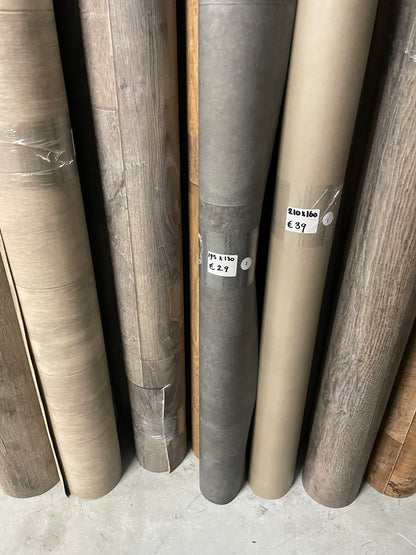 Antraciet Tegellook Vinyl Restpartij | 1,95x1,30mtr