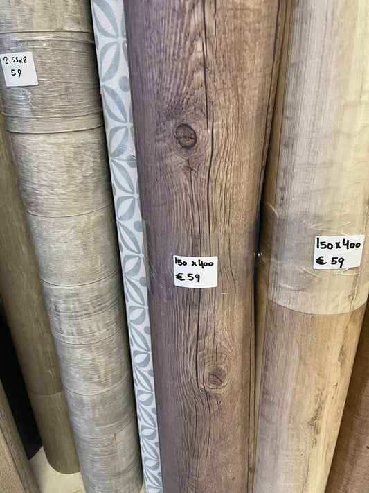 Donker Verouderd Eiken Vinyl Restpartij | 1,50x4,00mtr