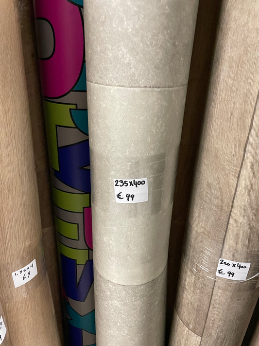 Licht Tegelmotief Vloerzeil Vinyl Restpartij | 2,35x4,00mtr