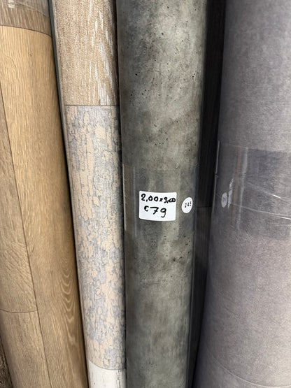 Donkergrijs Betonlook Vinyl Restpartij | 2,00x3,00mtr