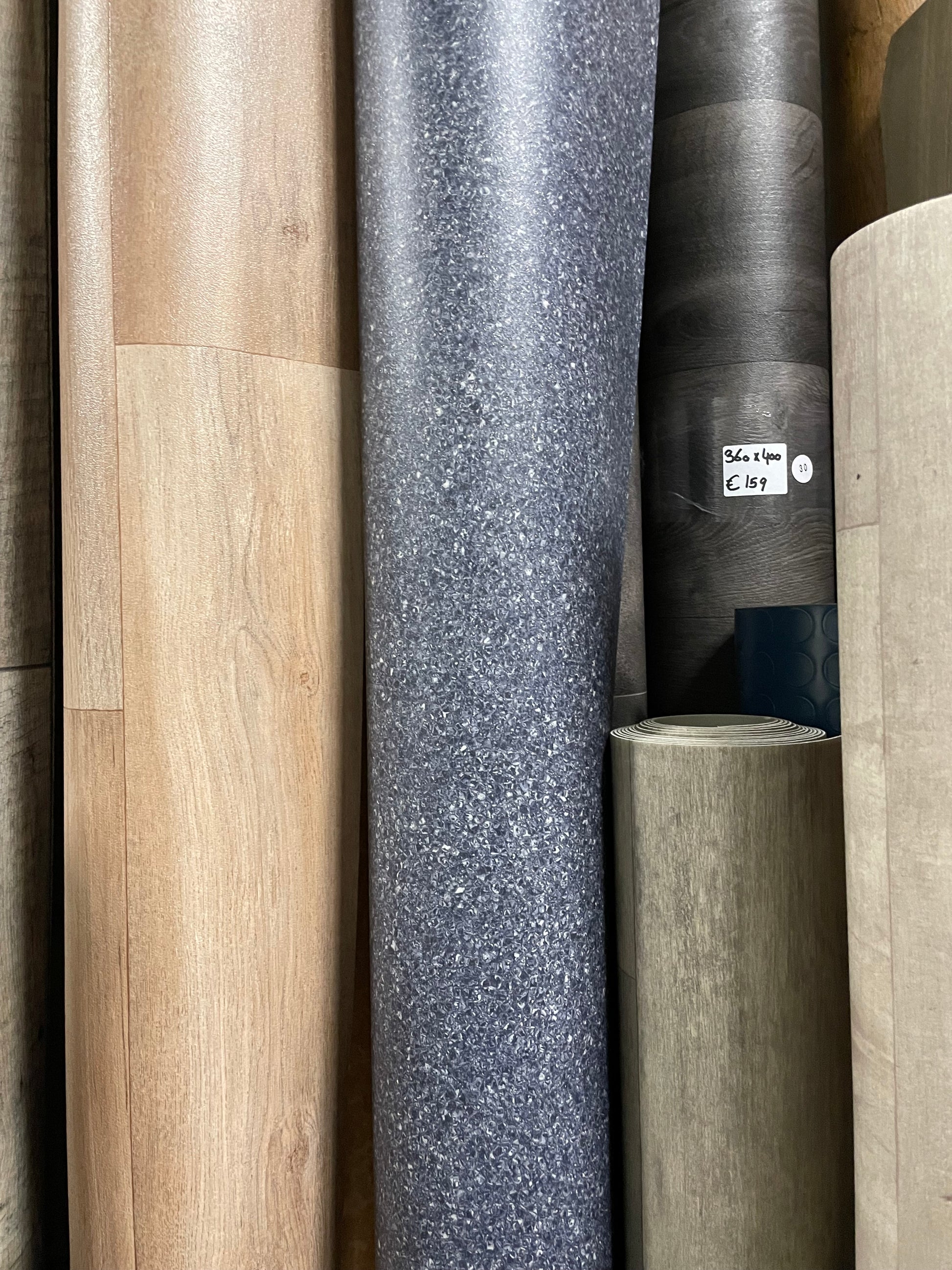 Donker Blauw Granietlook Prorjctvinyl Restpartij | 3,35x4,00mtr - Vinylrestpartij.nl 