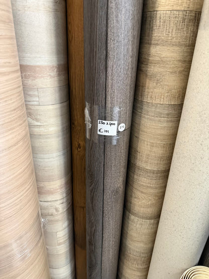 Donker Greige Eiken Vinyl Restpartij | 2,30x4,00mtr (9,2m2)
