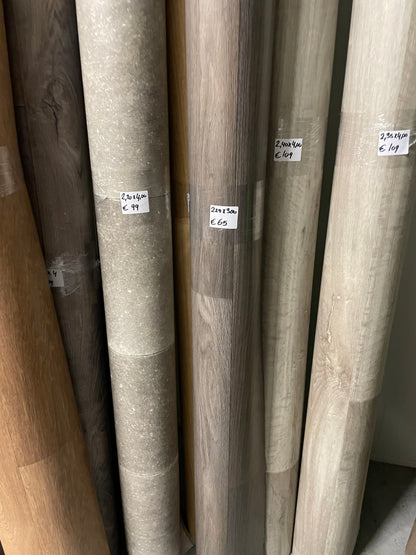Donkergrijs Eiken Zeil Restant | 2,25x3,80mtr - Vinylrestpartij.nl 