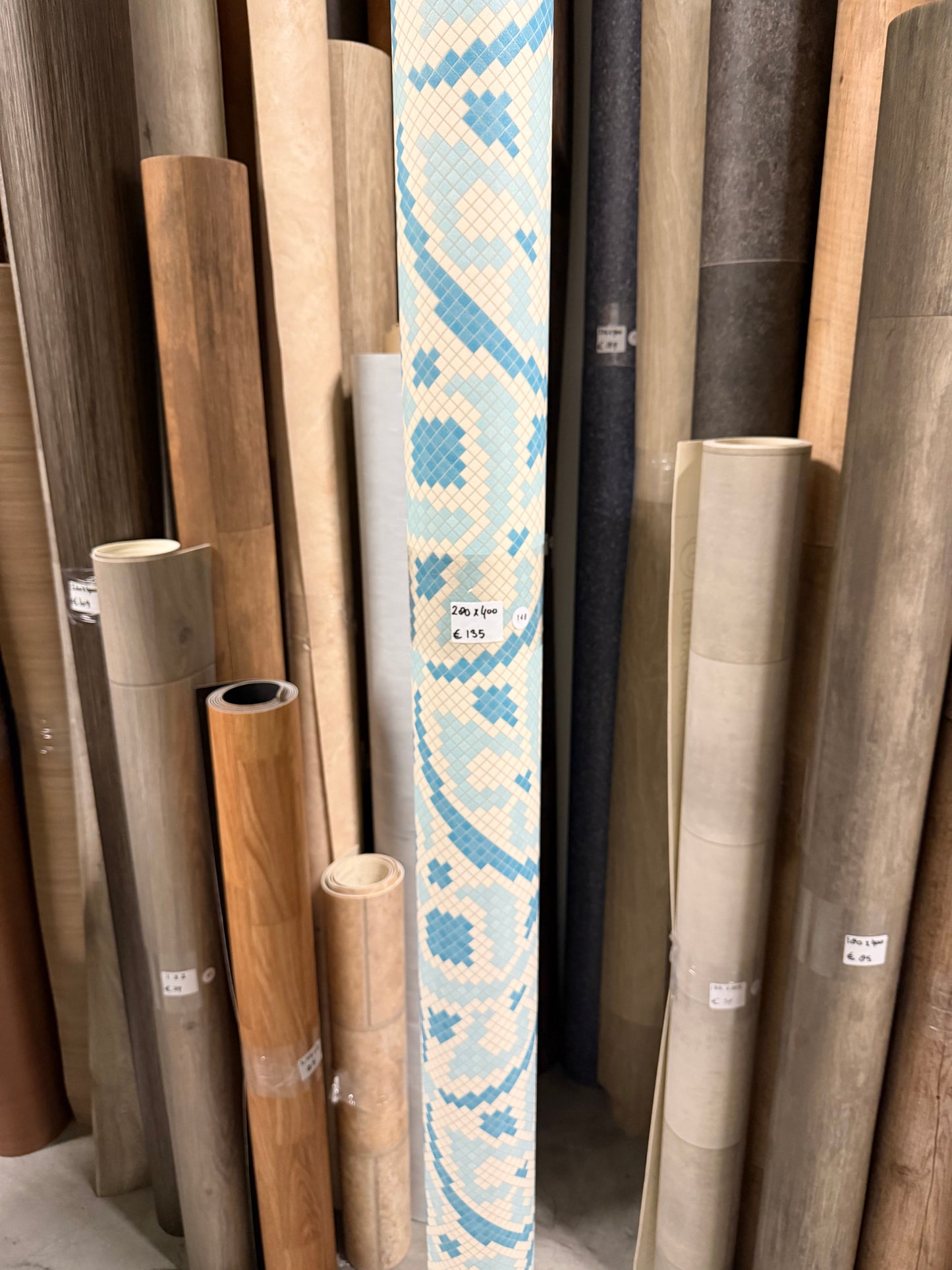 Blauw Mozaïek Vinyl Restpartij |
2,80x4,00mtr - Vinylrestpartij.nl 