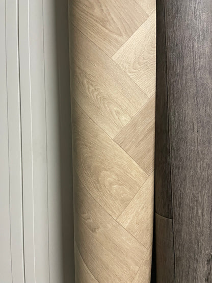Visgraat Licht Naturel Eiken Vinyl Restpartij |3,35x4,00mtr