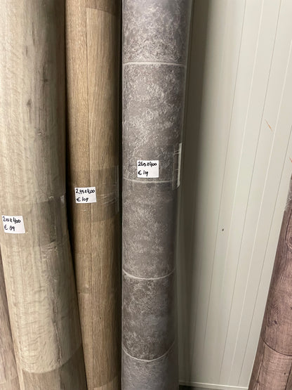 Donkergrijs Tegellook Vinyl Restpartij | 2,65x4,00mtr