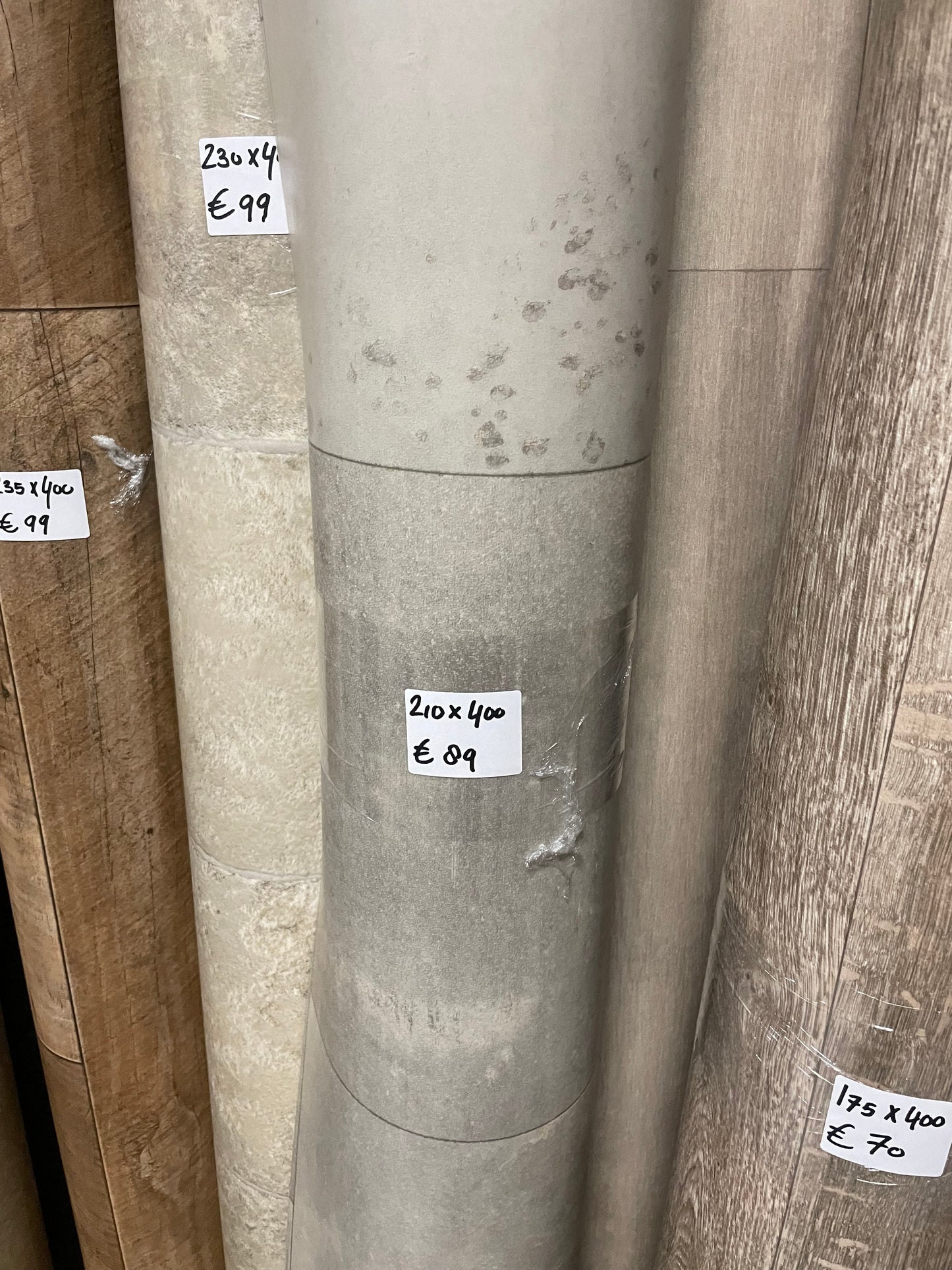 Grijs Tegellook Vinyl Restpartij | 2,10x4,00mtr