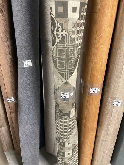 Portugese Tegels Donker Vinyl Restpartij |2,05x4,00mtr