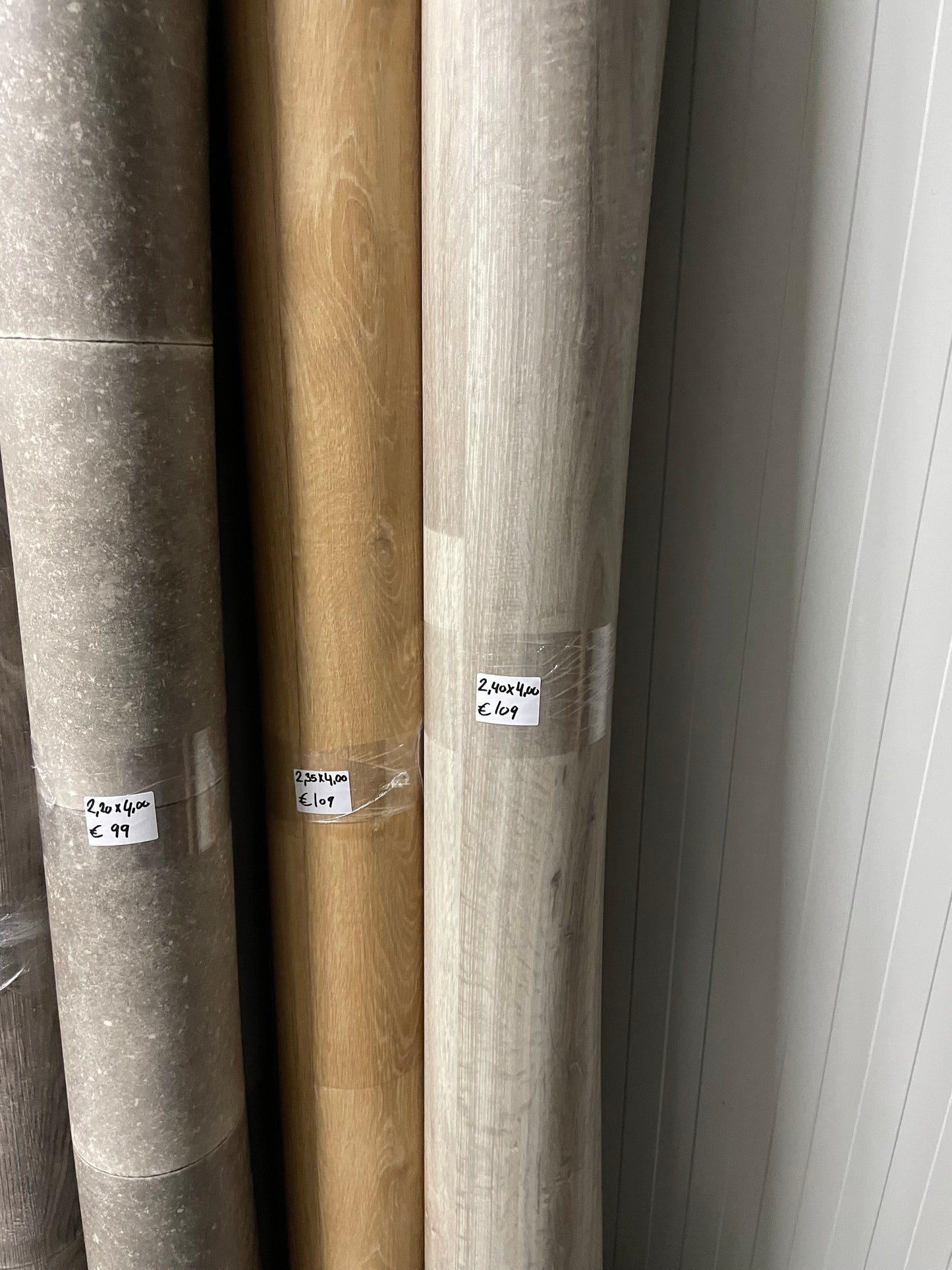Wit Geolied Look Eiken Vinyl Restpartij | 2,40x4,00mtr