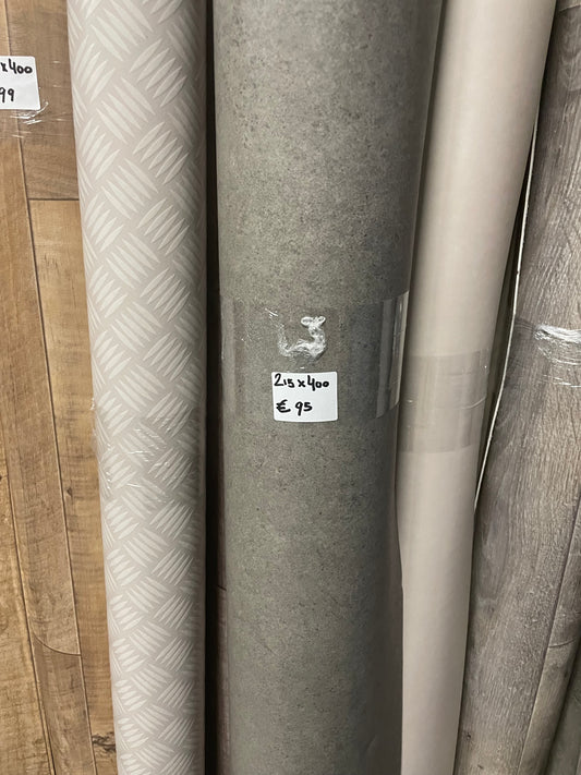 Donker Grijs Betonlook Project Vinyl Restant| 2,15x4,00mtr