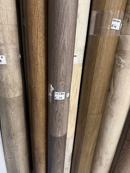 Donker Gerookt Eiken Vinyl Restpartij | 2,10x3,50mtr (7,4m2)