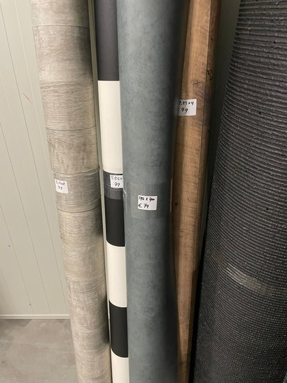 Antraciet Betonlook Vinyl Restpartij | 1,95x4,00mtr