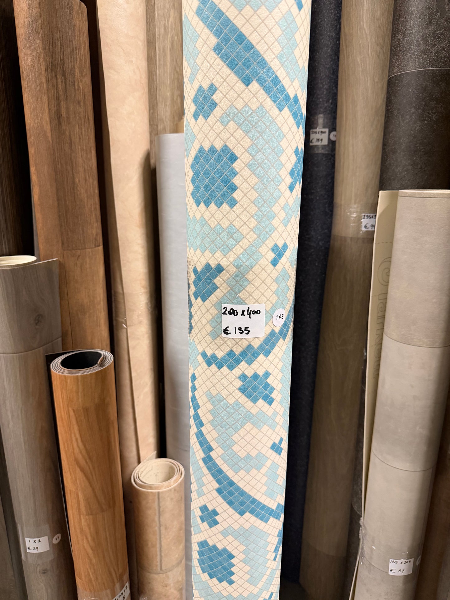 Blauw Mozaïek Vinyl Restpartij |
2,80x4,00mtr - Vinylrestpartij.nl 