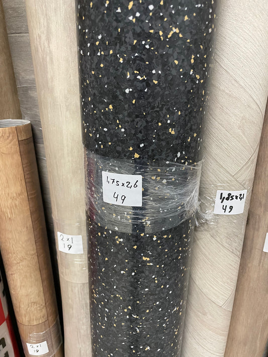 Forbo Projectvinyl Zwart Granietlook Restpartij | 1,75x2,60mtr - Vinylrestpartij.nl 
