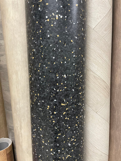 Forbo Projectvinyl Zwart Granietlook Restpartij | 1,75x2,60mtr - Vinylrestpartij.nl 