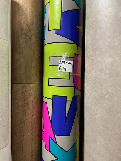 Gekleurde Letters Kinder Vinyl Restpartij | 2,95x4,00mtr - Vinylrestpartij.nl 