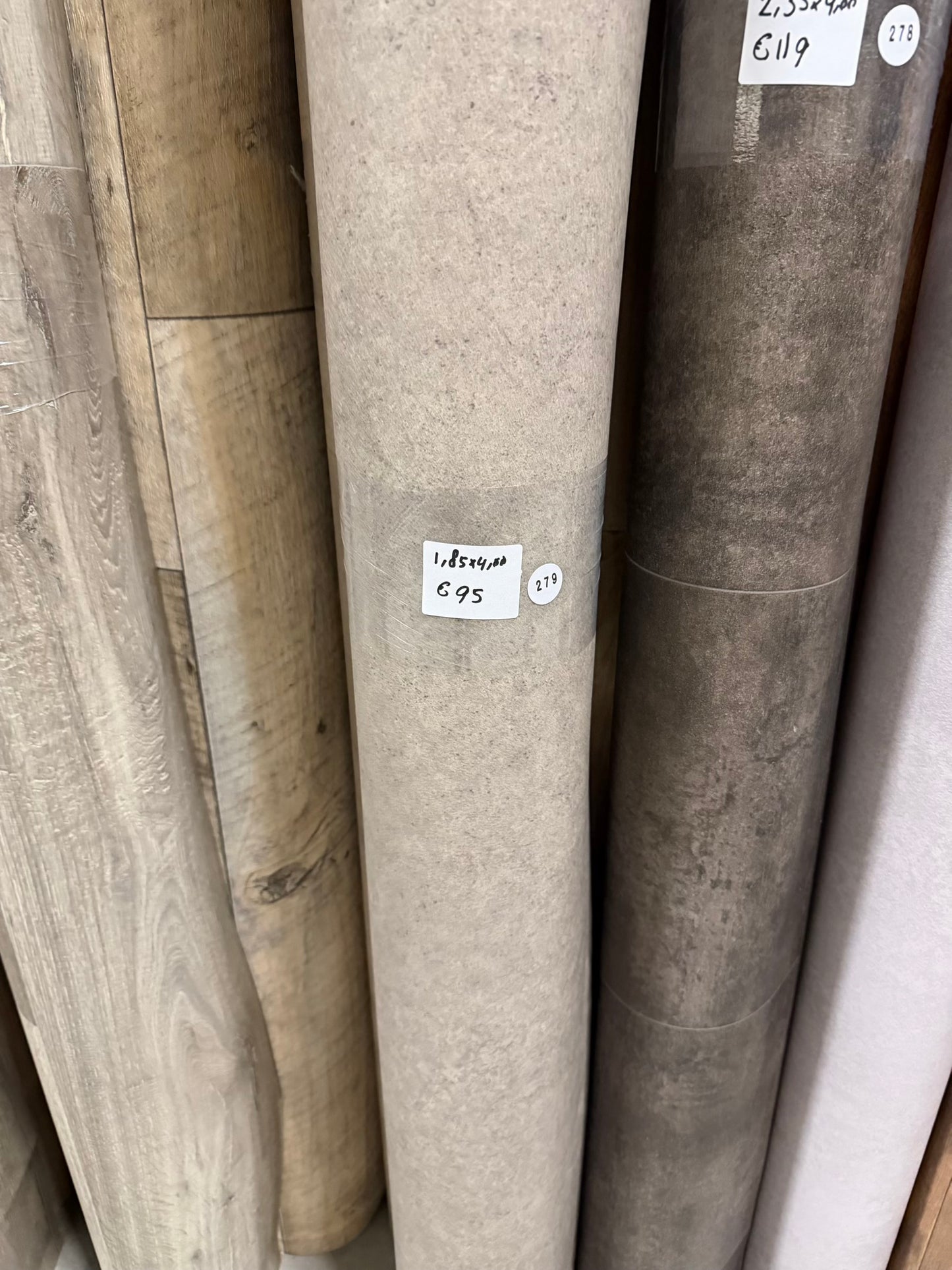 Grijs Beton Vinyl Restpartij | 1,85x4,00mtr (7,4m2)