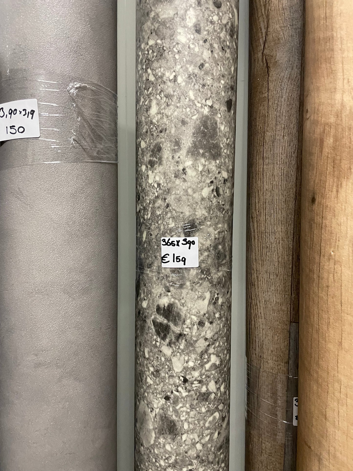 Grijs Terrazzo Vinyl Restpartij | 3,65x3,90mtr - Vinylrestpartij.nl 