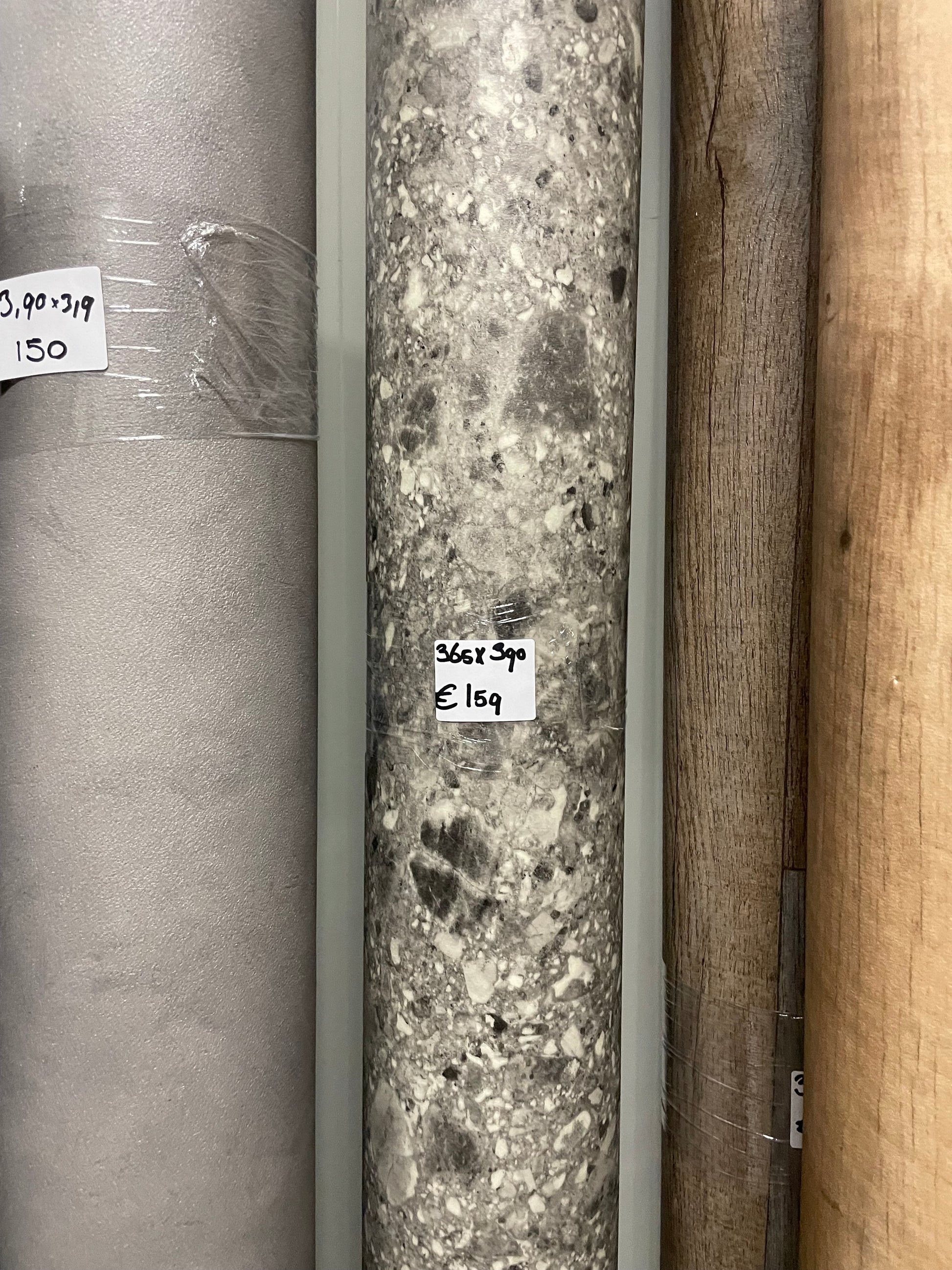 Grijs Terrazzo Vinyl Restpartij | 3,65x3,90mtr - Vinylrestpartij.nl 