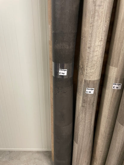Leisteen Zwart Vinyl Restpartij | 2,35x4,00mtr - Vinylrestpartij.nl 