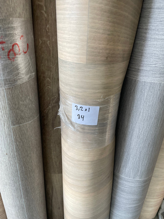 Lichtbeige Eiken Vinyl Restant | 1,00x3,20mtr - Vinylrestpartij.nl 