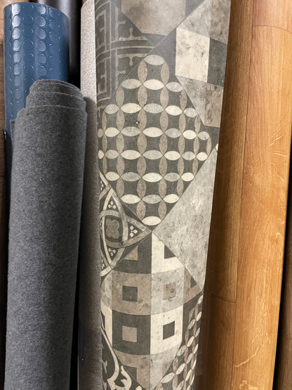 Portugese Tegels Donker Vinyl Restpartij |2,05x4,00mtr - Vinylrestpartij.nl 