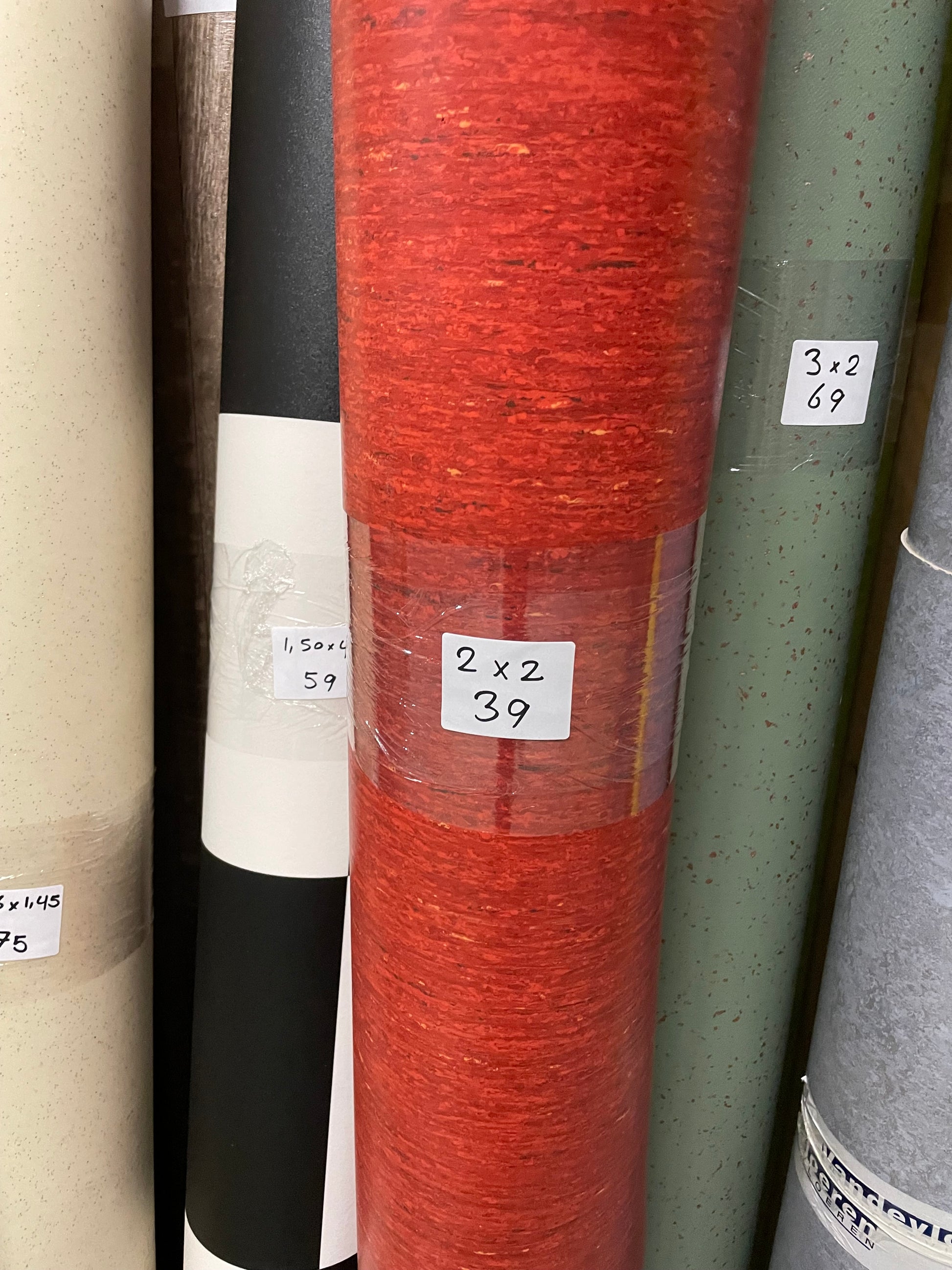Rood Gemelêerd Project Vinyl Restpartij | 2,00x2,00mtr - Vinylrestpartij.nl 