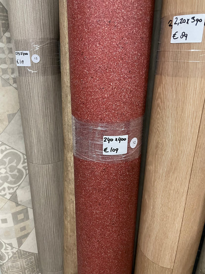 Rood Granietlook Project Vinyl Restpartij | 2,40x4,00mtr - Vinylrestpartij.nl 