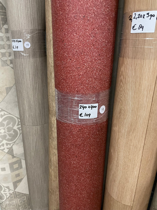 Rood Granietlook Project Vinyl Restpartij | 2,40x4,00mtr - Vinylrestpartij.nl 