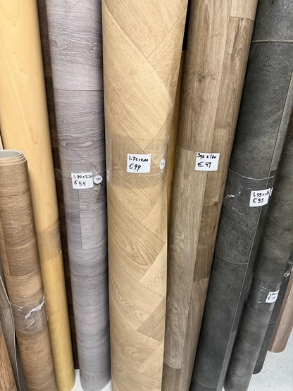 Visgraat Naturel Vinyl Restpartij | 1,75x4,00mtr (7m2)