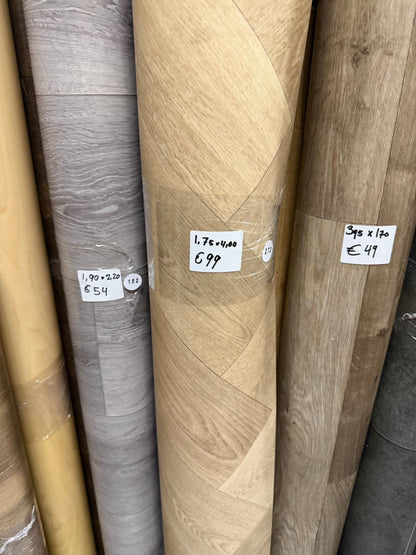 Visgraat Naturel Vinyl Restpartij | 1,75x4,00mtr (7m2)