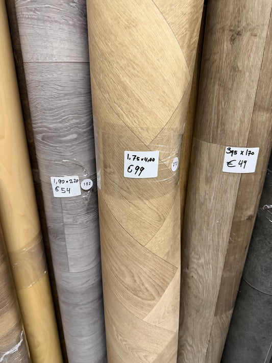 Visgraat Naturel Vinyl Restpartij | 1,75x4,00mtr (7m2)
