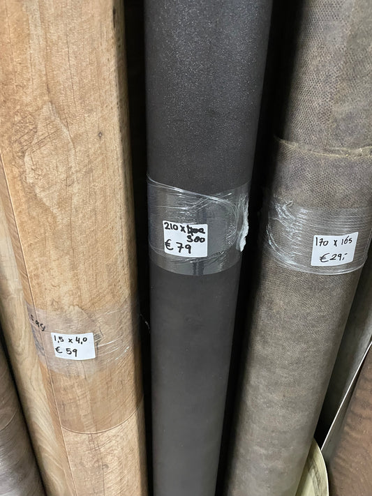 Zwart Betonlook Vinyl Restpartij | 2,10x3,80mtr - Vinylrestpartij.nl 