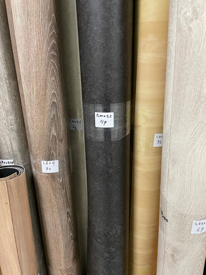 Zwart Gemarmerd Betonlook Vinyl Restpartij | 2,00x2,50mtr - Vinylrestpartij.nl 