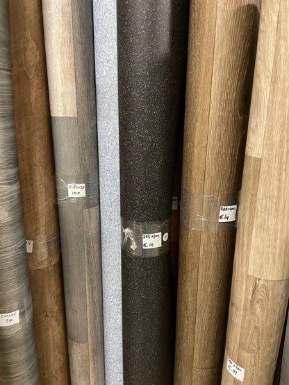 Zwart Granietlook Project Vinyl Restpartij | 2,55x4,00mtr - Vinylrestpartij.nl 