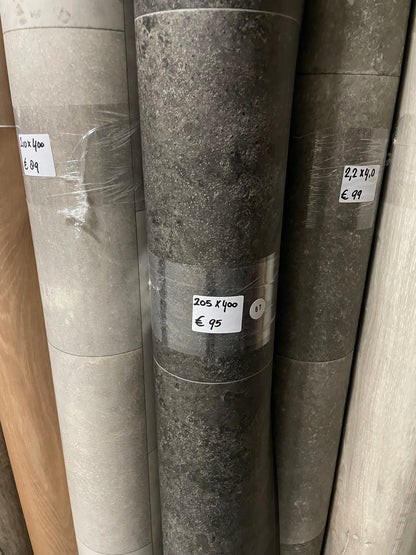 Zwart Tegelmotief Vinyl Restpartij | 2,05x4,00mtr - Vinylrestpartij.nl 